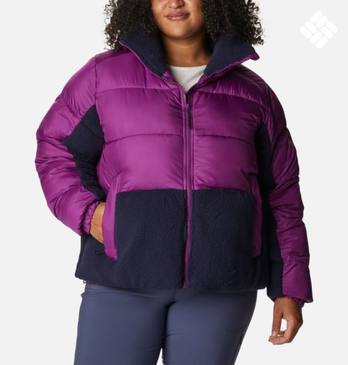 Columbia Leadbetter Point Sherpa Hybrid Jakke Dame Lilla | Plus Size 57340K